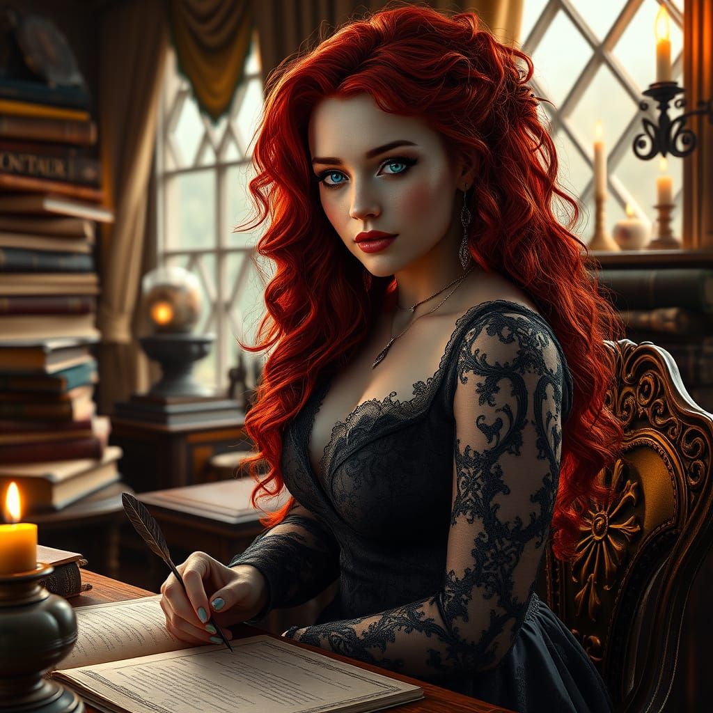 Elegant Gothic Romance Author in Mystical Haven