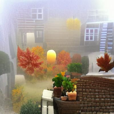 Serene Autumn Morning in the Fog