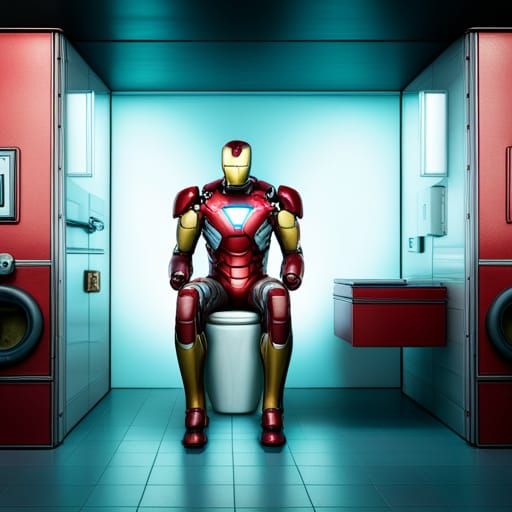 Iron Man's Urgent Pit Stop: Detailed Matte Painting