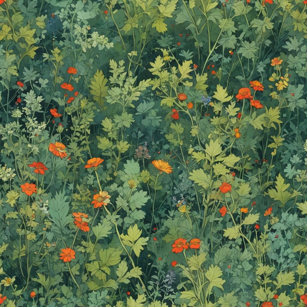 Abstract Garden of Oblivion: Dreamlike Landscape