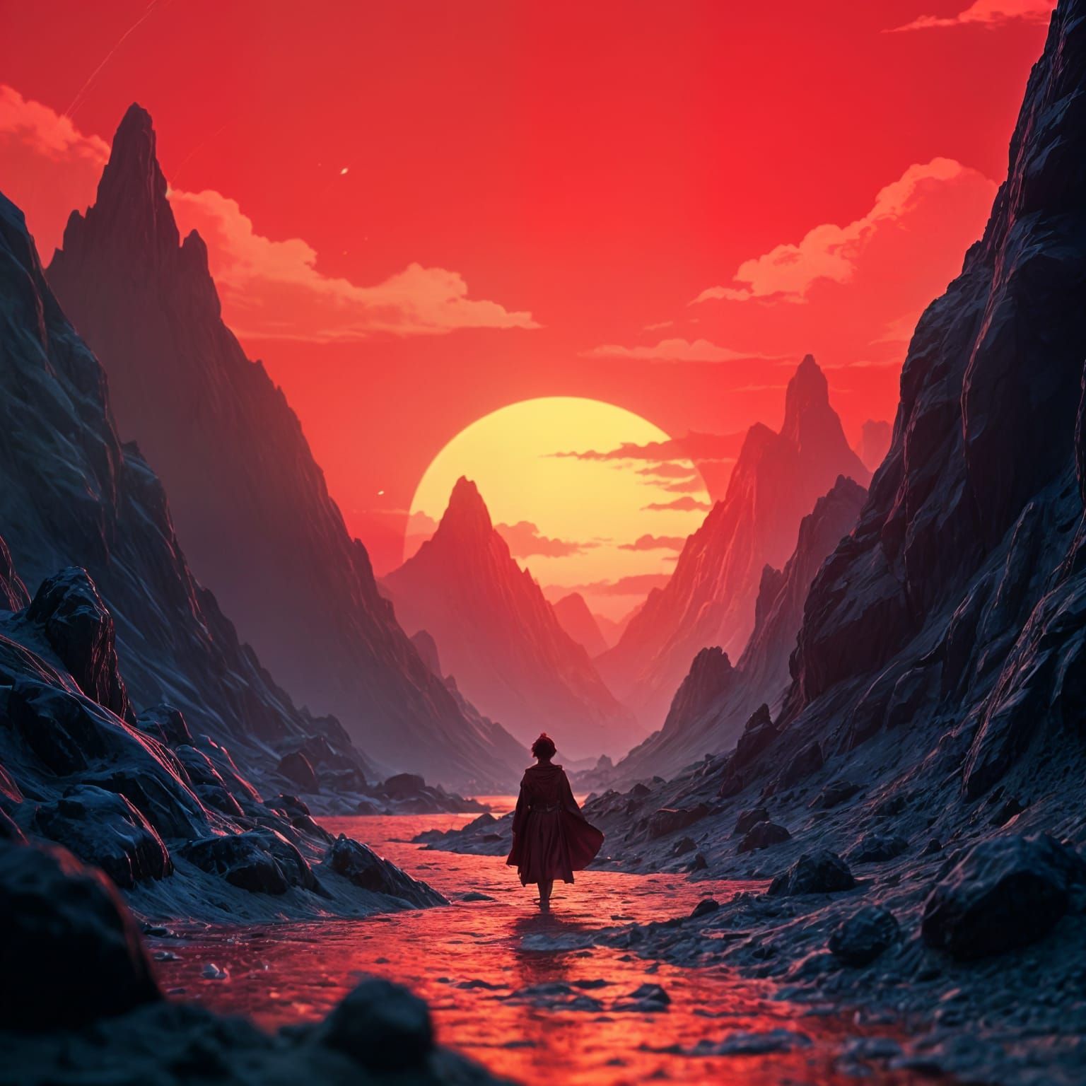 Epic Fantasy Paper Mache Adventure in Anime Style