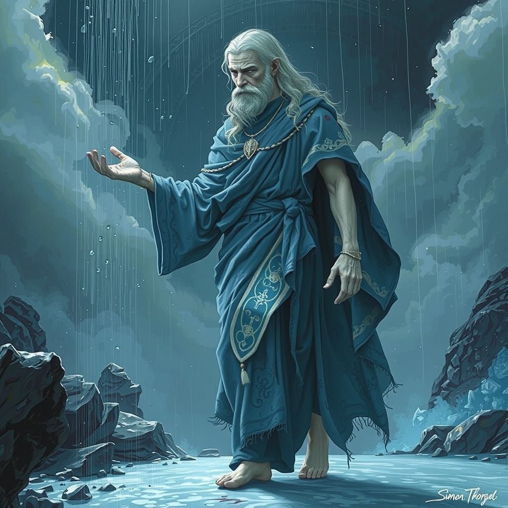 Ethereal God Walks Between Realms, Nourishing the Earth in a...