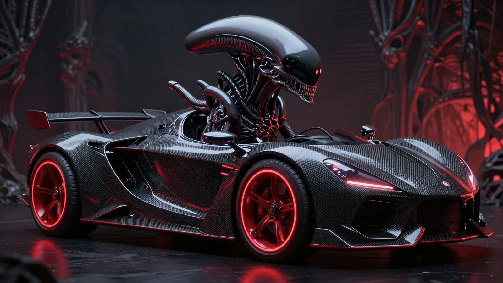 Gothic Alien Supercar Concept Art