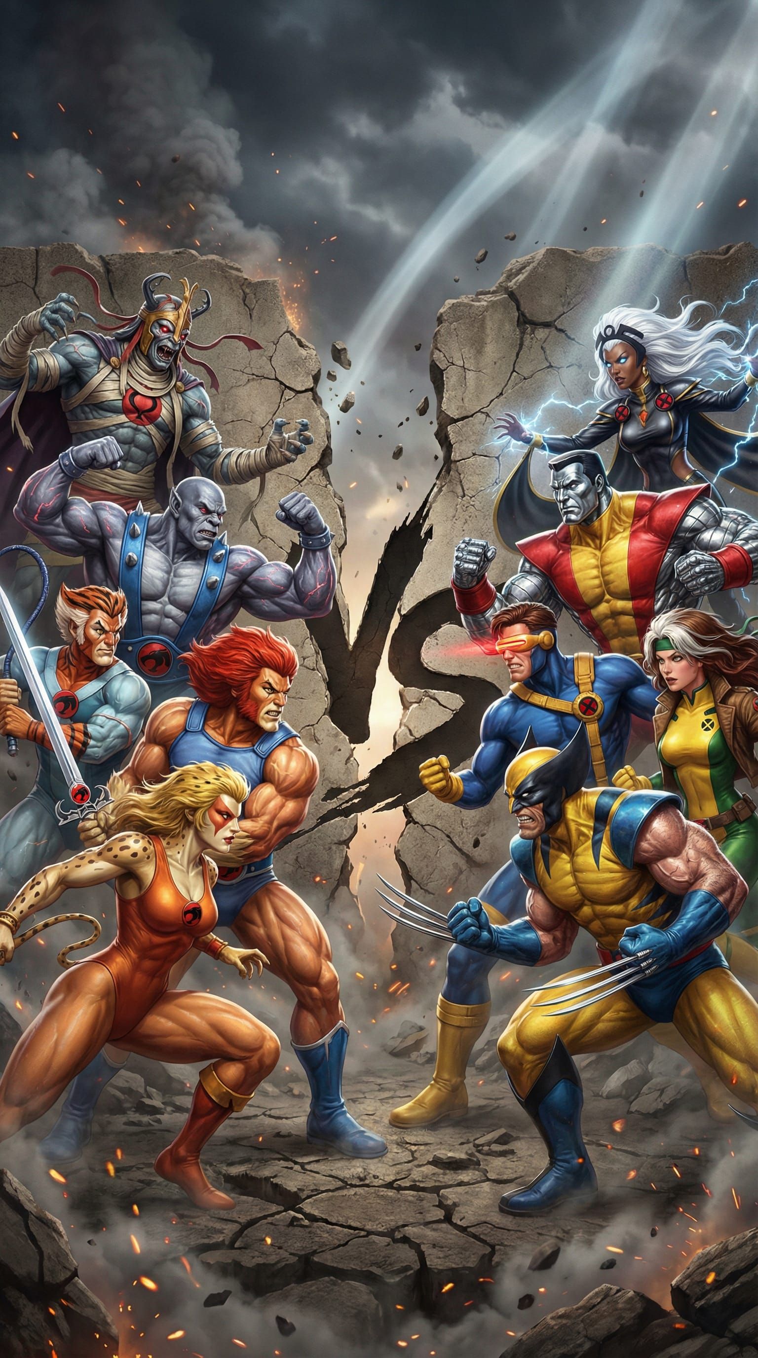 Thundercats vs X-Men Epic CGI Battle Mural