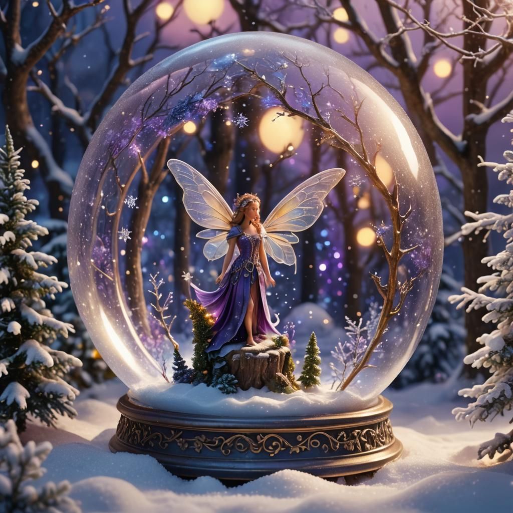 Fairy in Snow Globe: Fantasy Concept Art