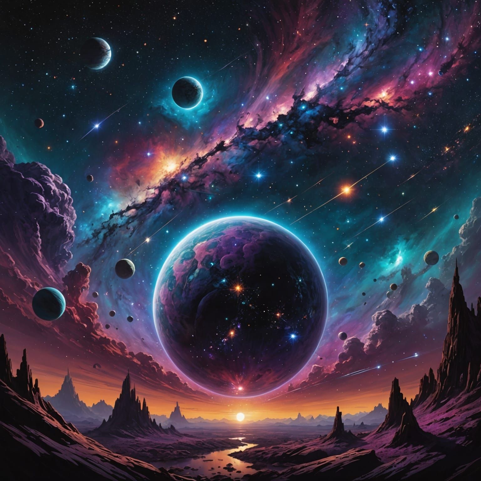 Galactic Clusters: Starry Compositions in Surreal Style