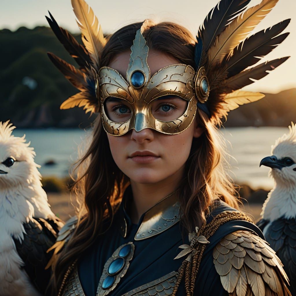 Seabird Costume: Hyperrealistic Portrait of an Australian St...