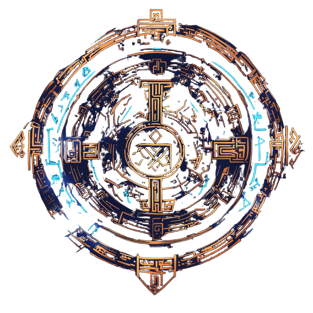 Glowing Runes in Neon Anime Style