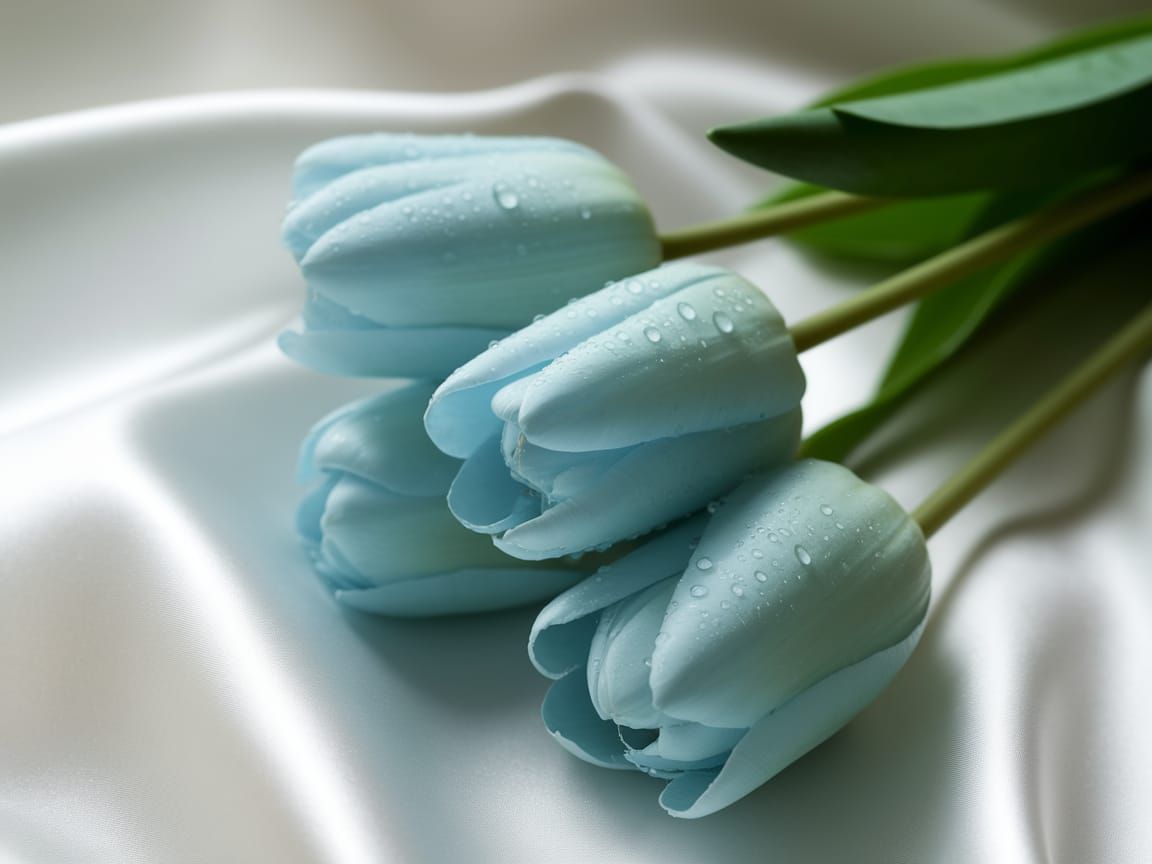 Soft, Pale Blue Tulips in Gentle Light