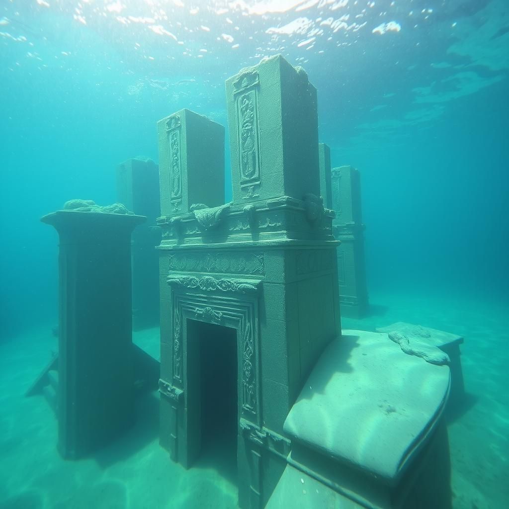 Underwater Ancient Egyptian Ruins: AI Art