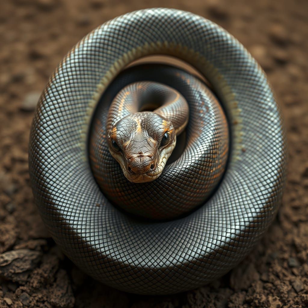 Realistic Snake in Earthy Landscape