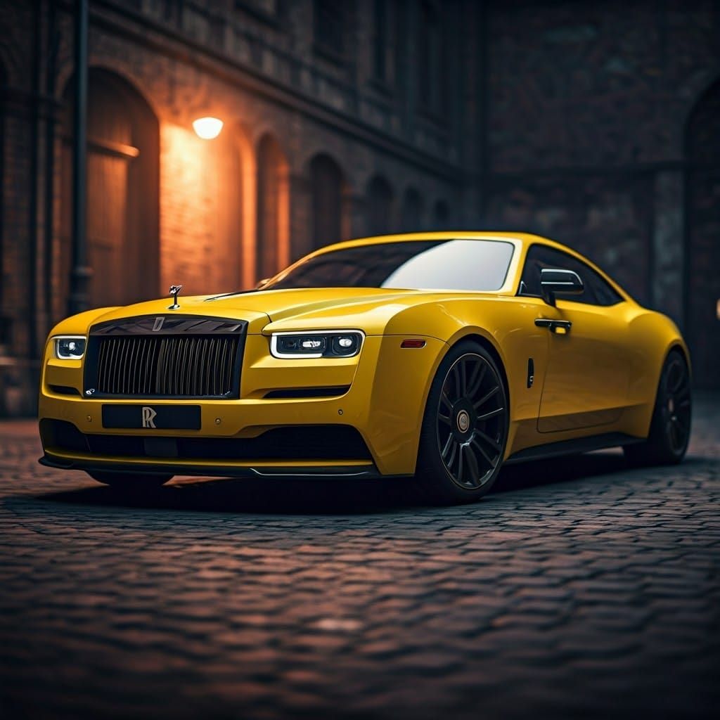 Yellow Rolls-Royce Barracuda Muscle Car Concept