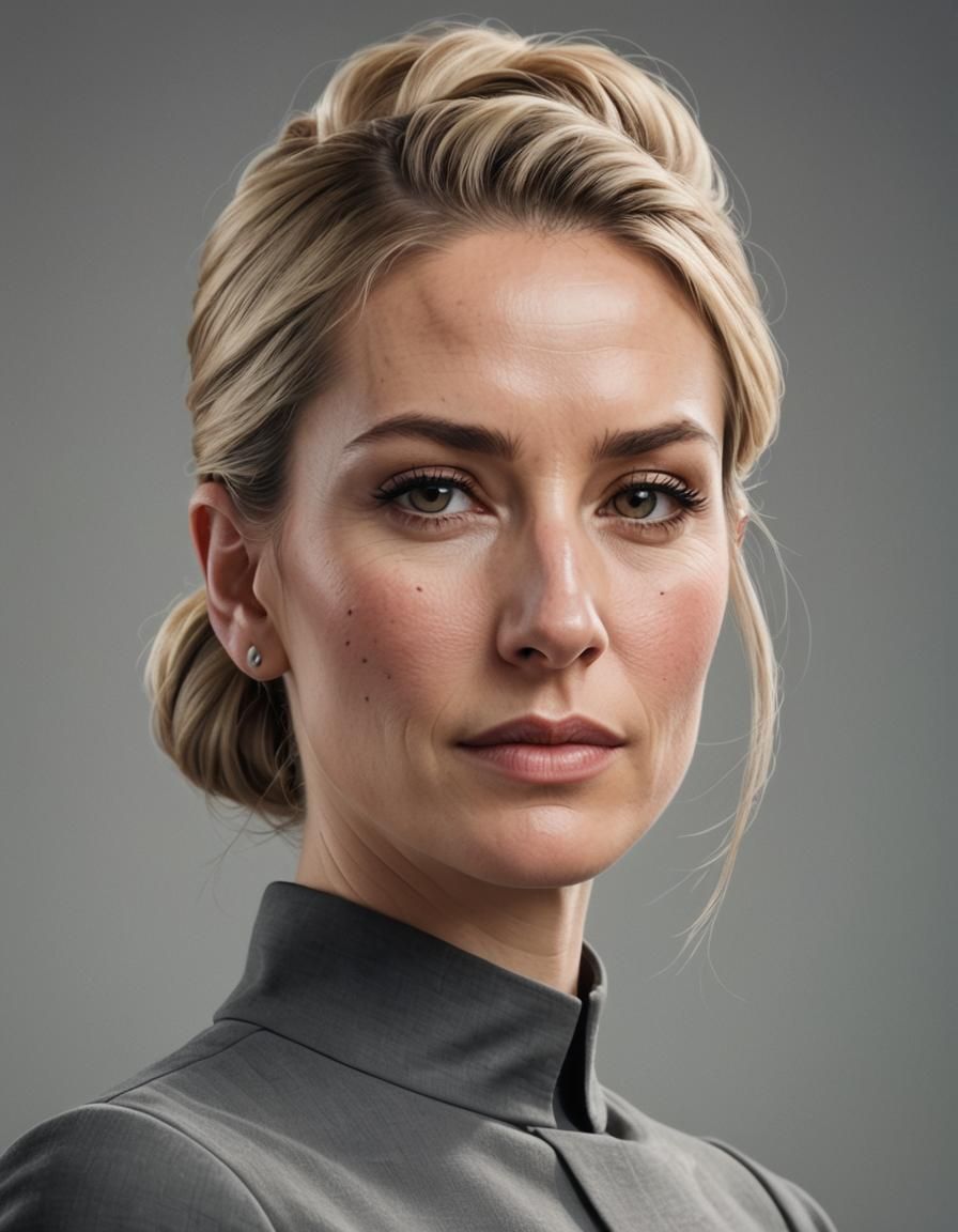 Realistic Portrait of a Young Woman in Professional Style