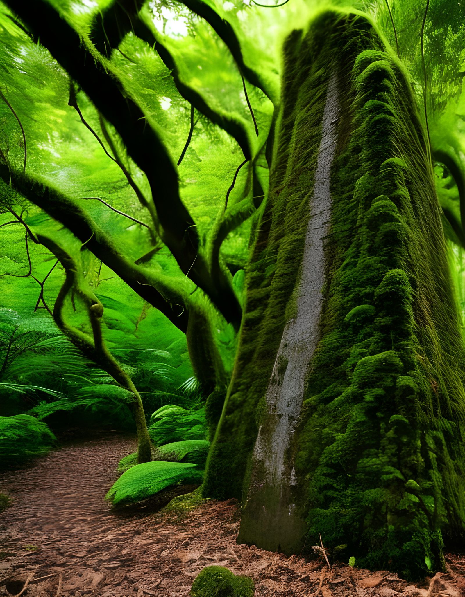Jungle Monolith Enshrouded in Vines and Moss