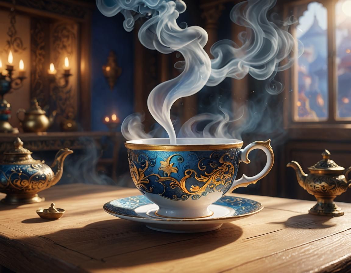 Genie Tea Cup Fantasy Concept Art