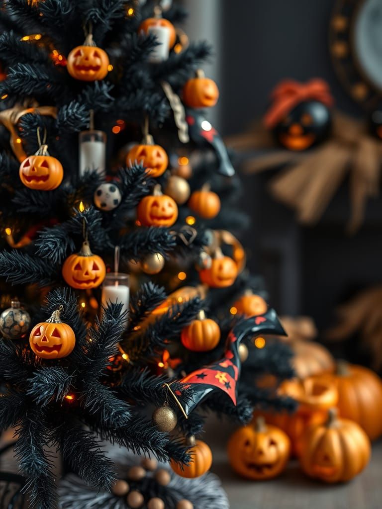 Spooky Halloween Tree with Jack-o'-Lanterns