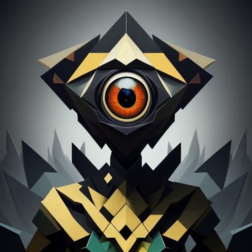 Cubist Avocado Eye in Picasso Style