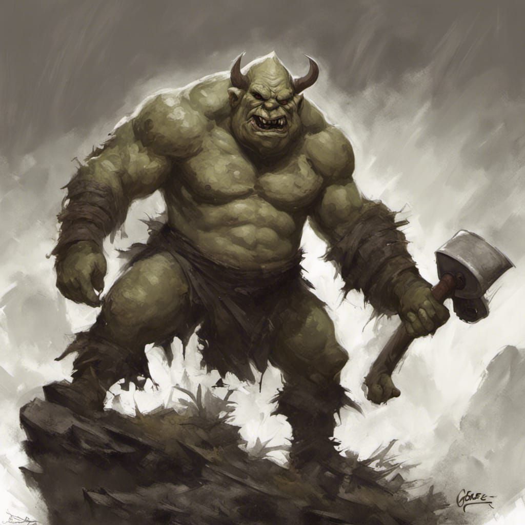 Sinister Ogre in Dark Fantasy Style