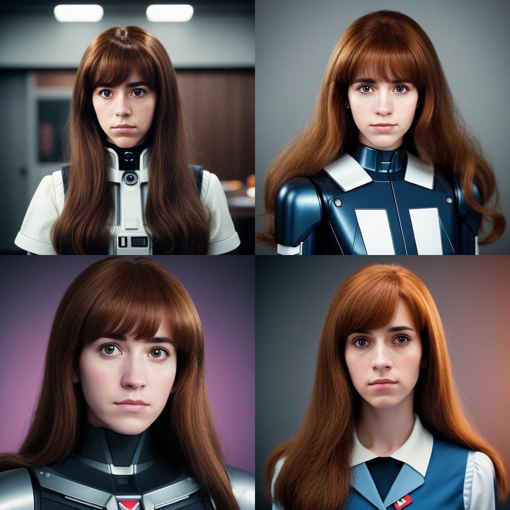 Hermione Granger as 80s Robot Girl Portrait