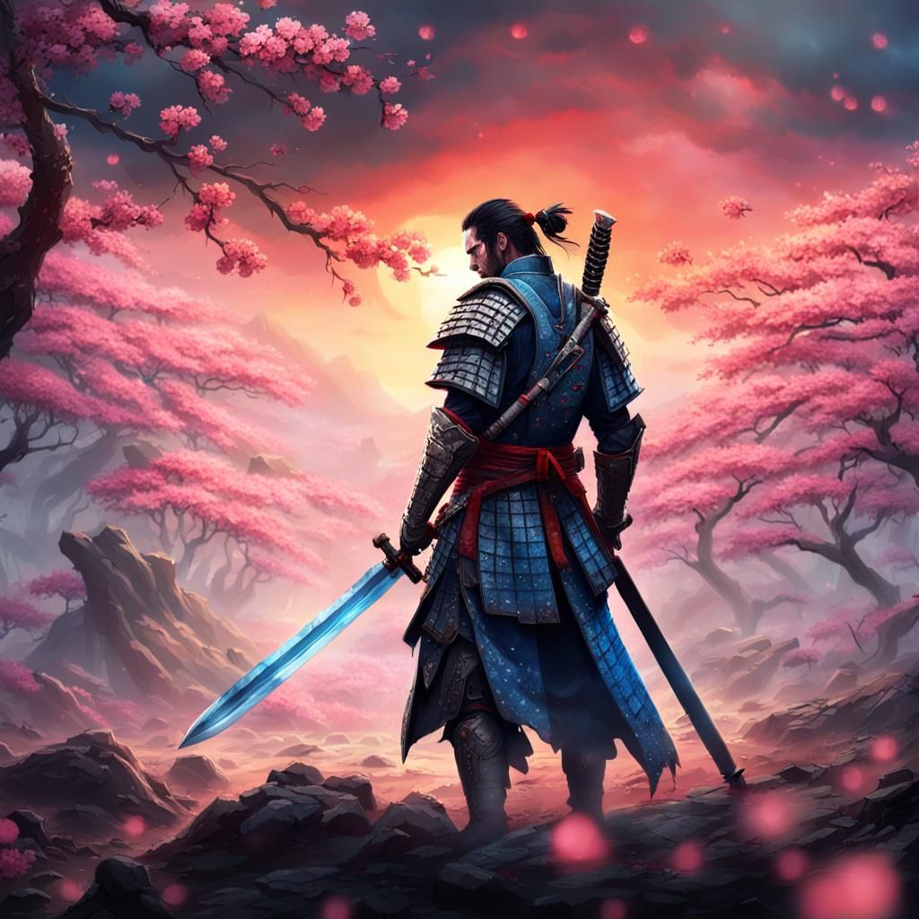 Samurai in Battlefield: Fantasy Concept Art