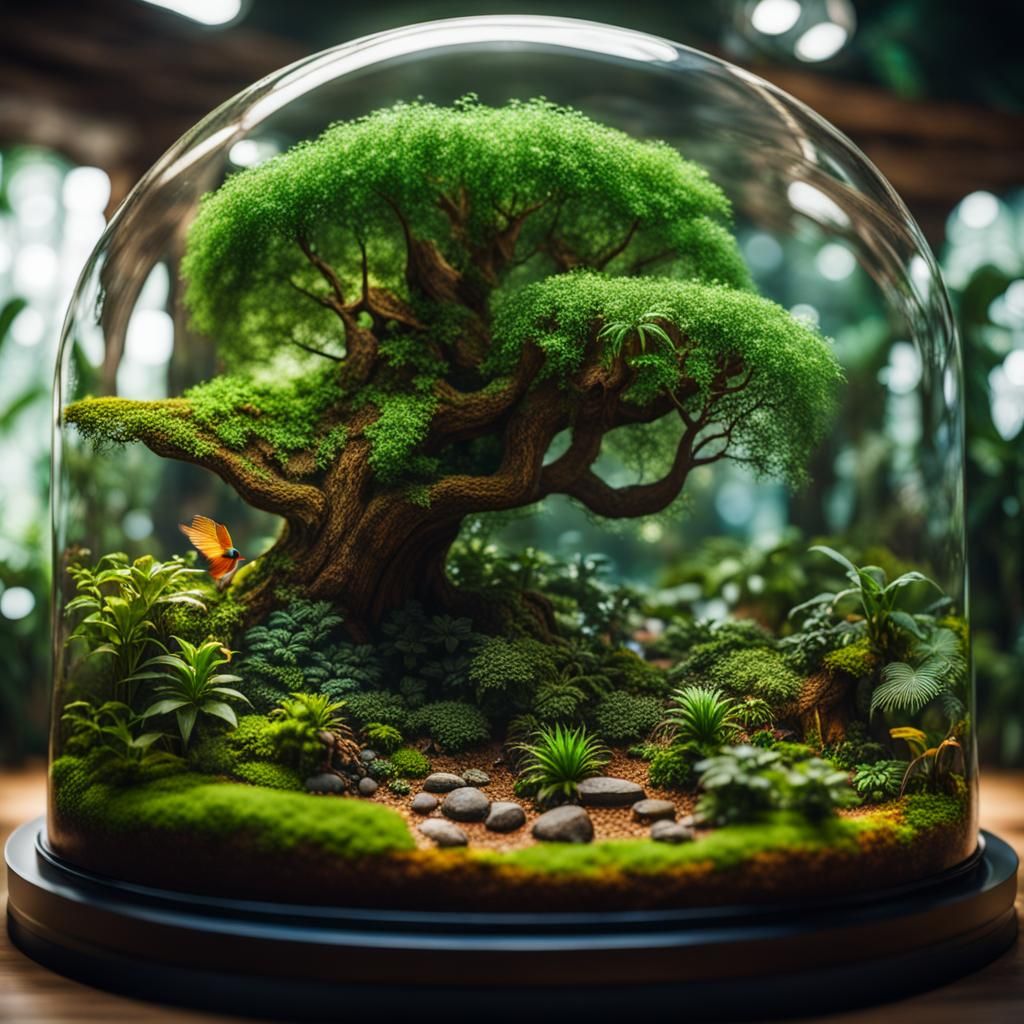 Miniature Rainforest Terrarium in High Definition