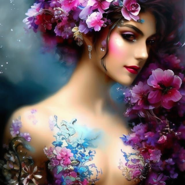 Steampunk Girl in Rainy New York Night