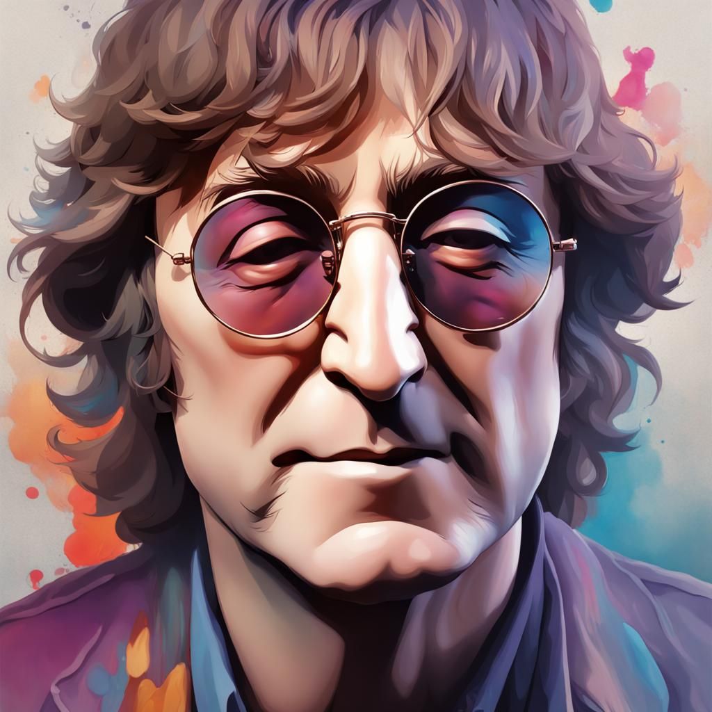 John Lennon Portrait at 80 in Hyperdetailed Concept Art