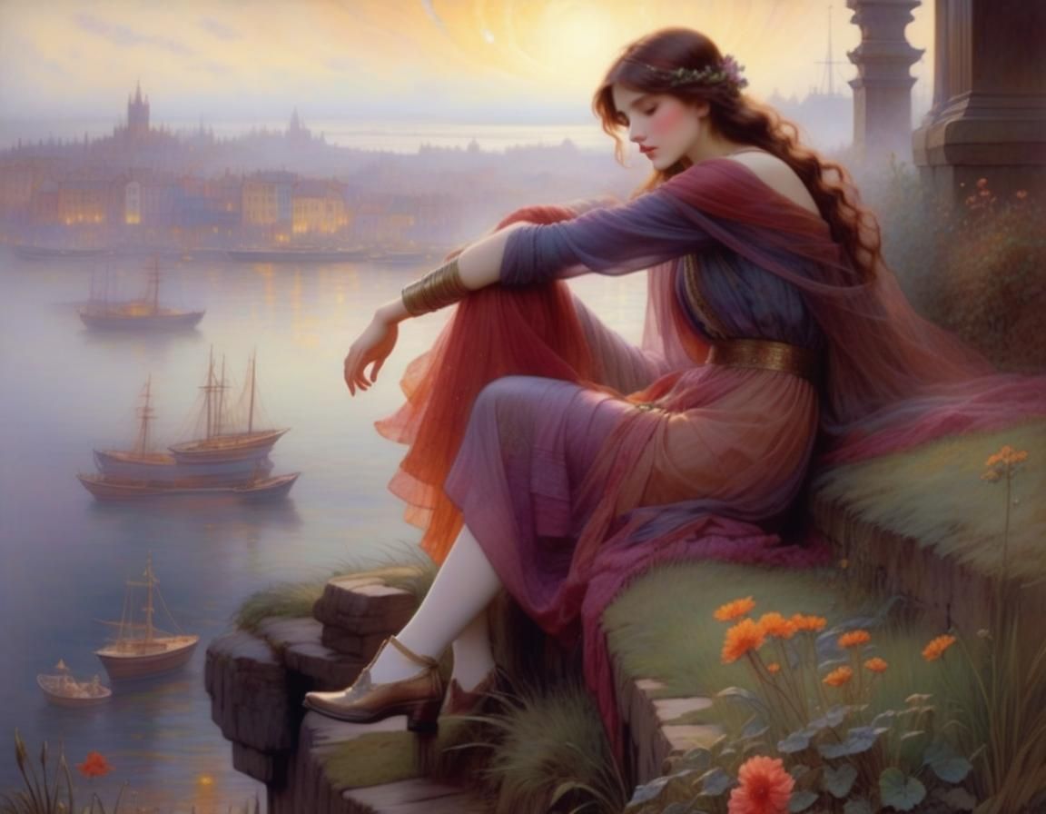 Fog Over City: Watercolor Splash Art