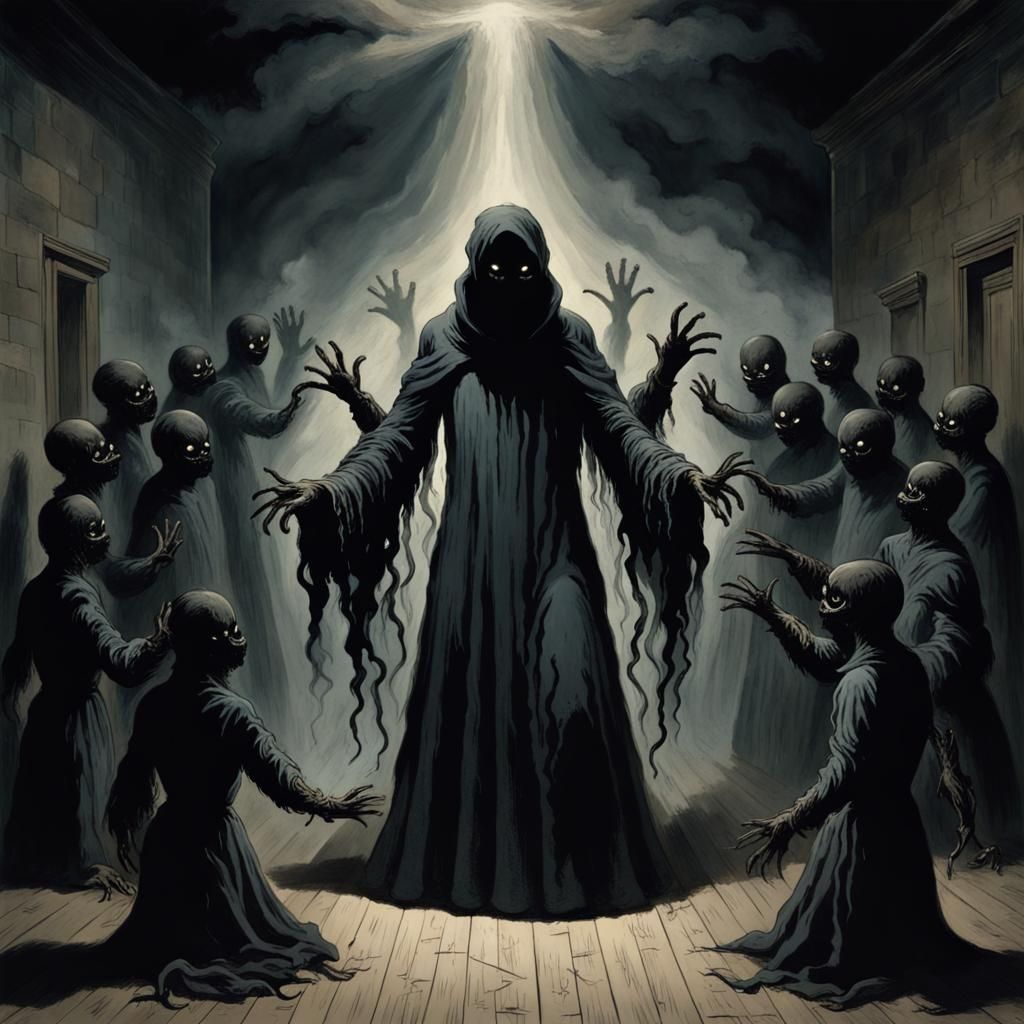 Terrifying Shadow Wisp with Faceless Mask