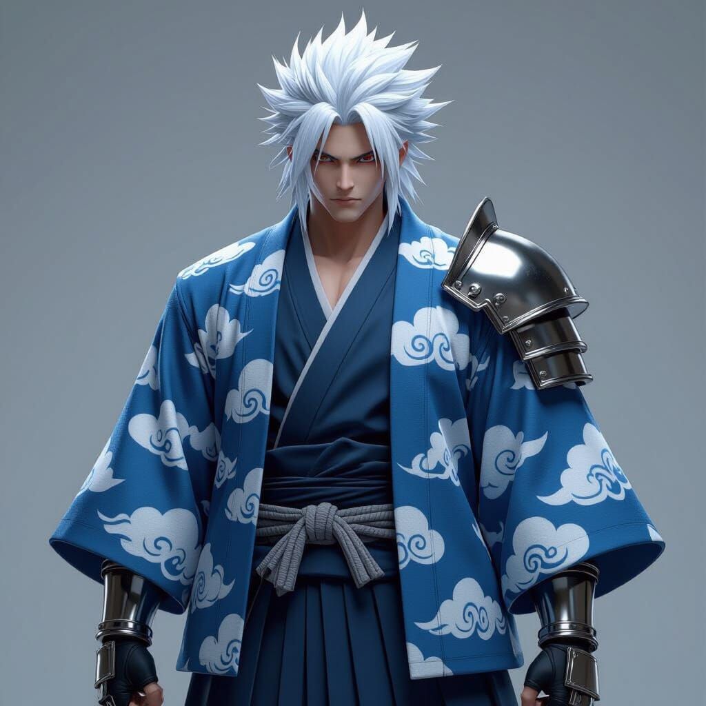 Byakko with Hitsugaya Face in Cloud Haori