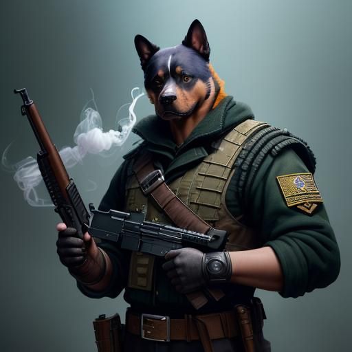 Rottweiler Dogs of War in Dark Fantasy Art