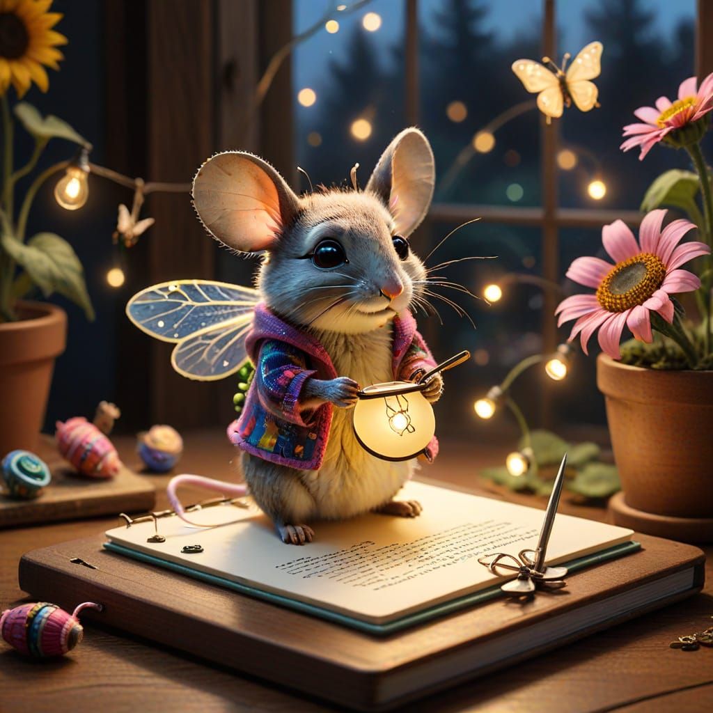 Enchanted Teacup Tailor Shop with Animals Sewing