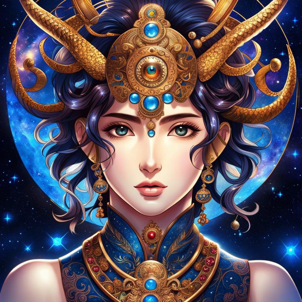 Pisces Zodiac Sign in Anime Manga Style