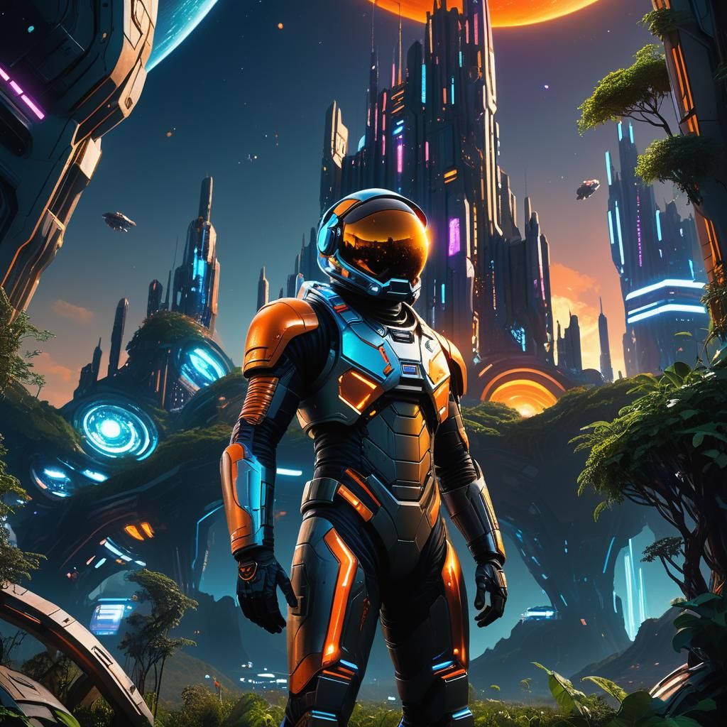 Surreal Futuristic Space Explorer Concept in 8K