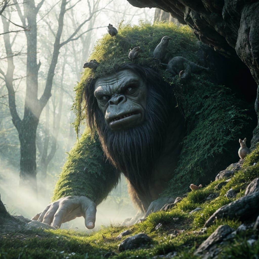 Ancient Cave Troll Awakens in Spring Dawn