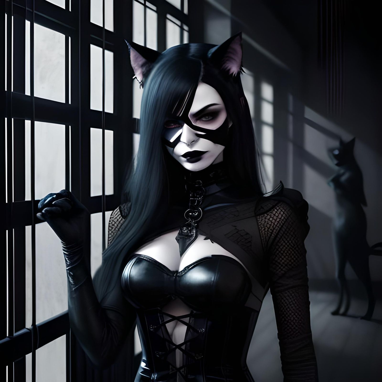 Catwoman Inspired Club Scene with Black Cats