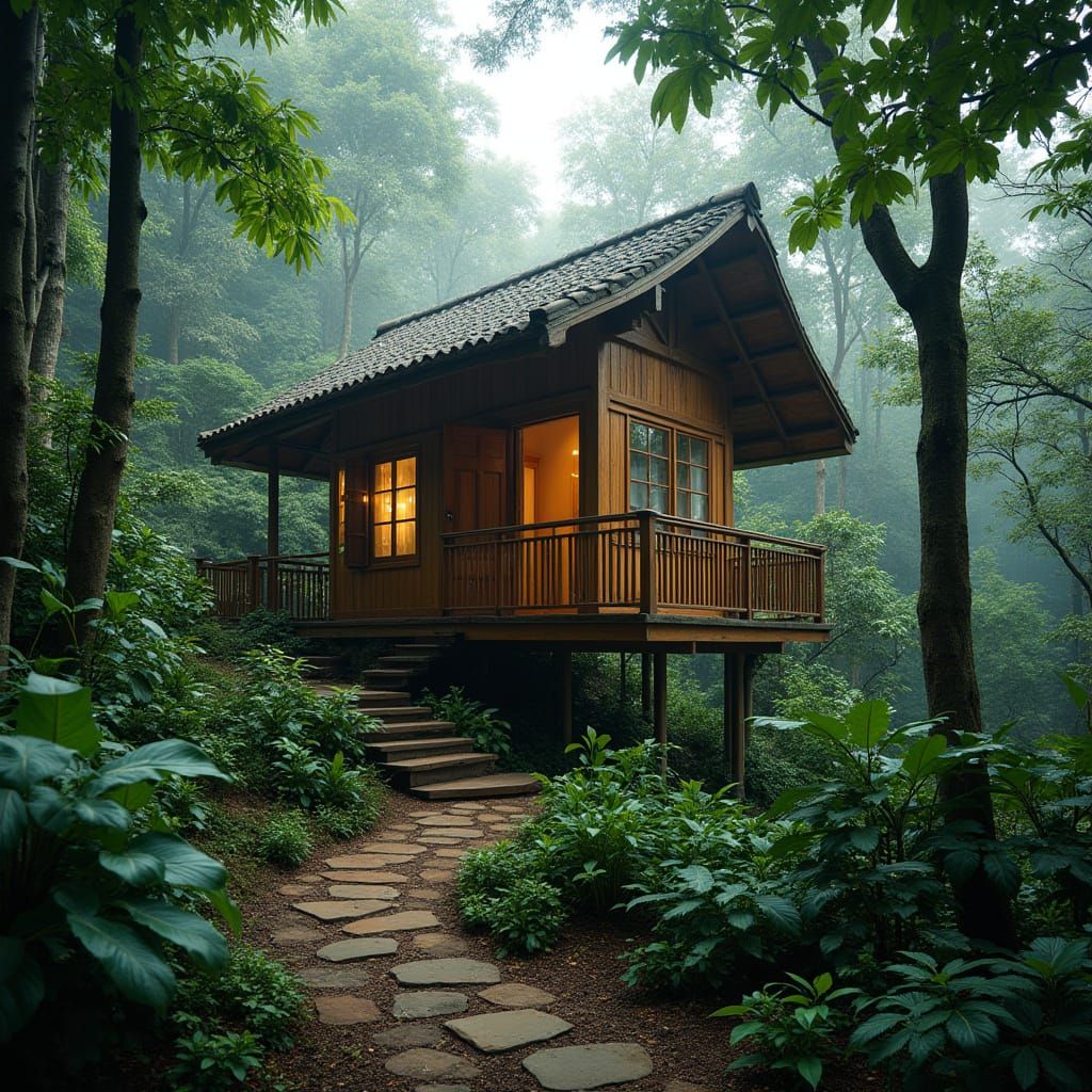 Exquisite Treehouse in Lush Forest