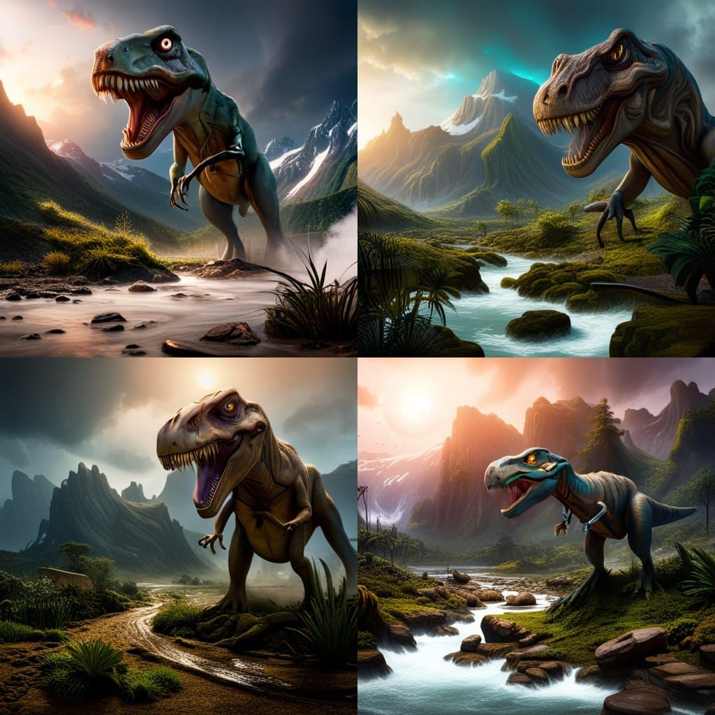 Detailed T-Rex Matte Painting in Unreal Engine 5