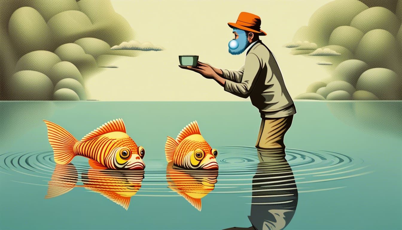 Surreal Fish Monkey Optical Illusion
