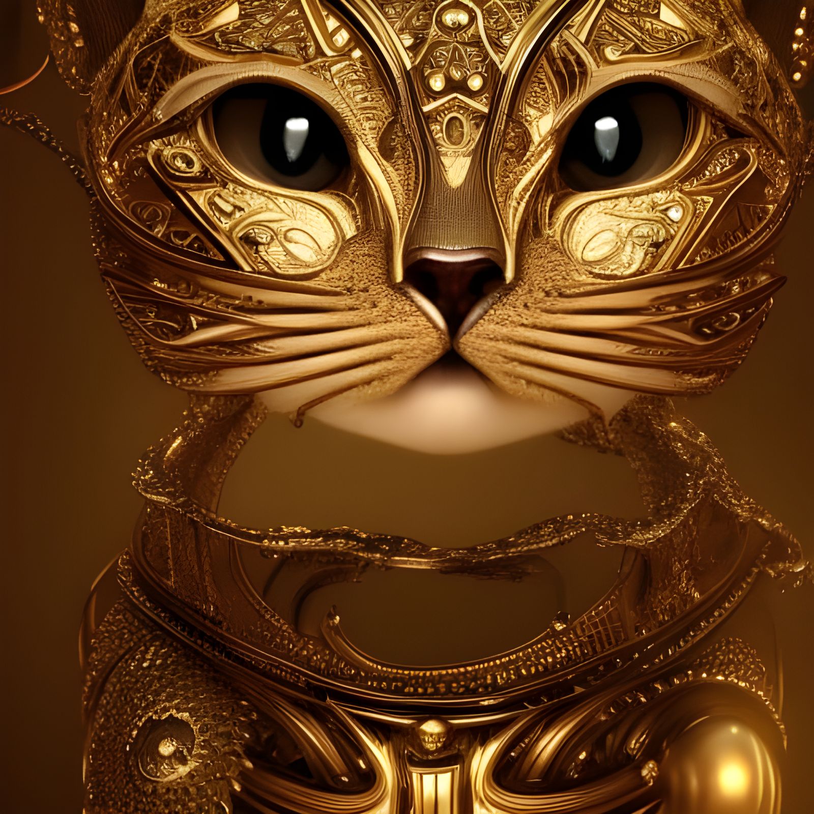 Intricate Fabergé Cat Mask, Detailed Artstation Photo