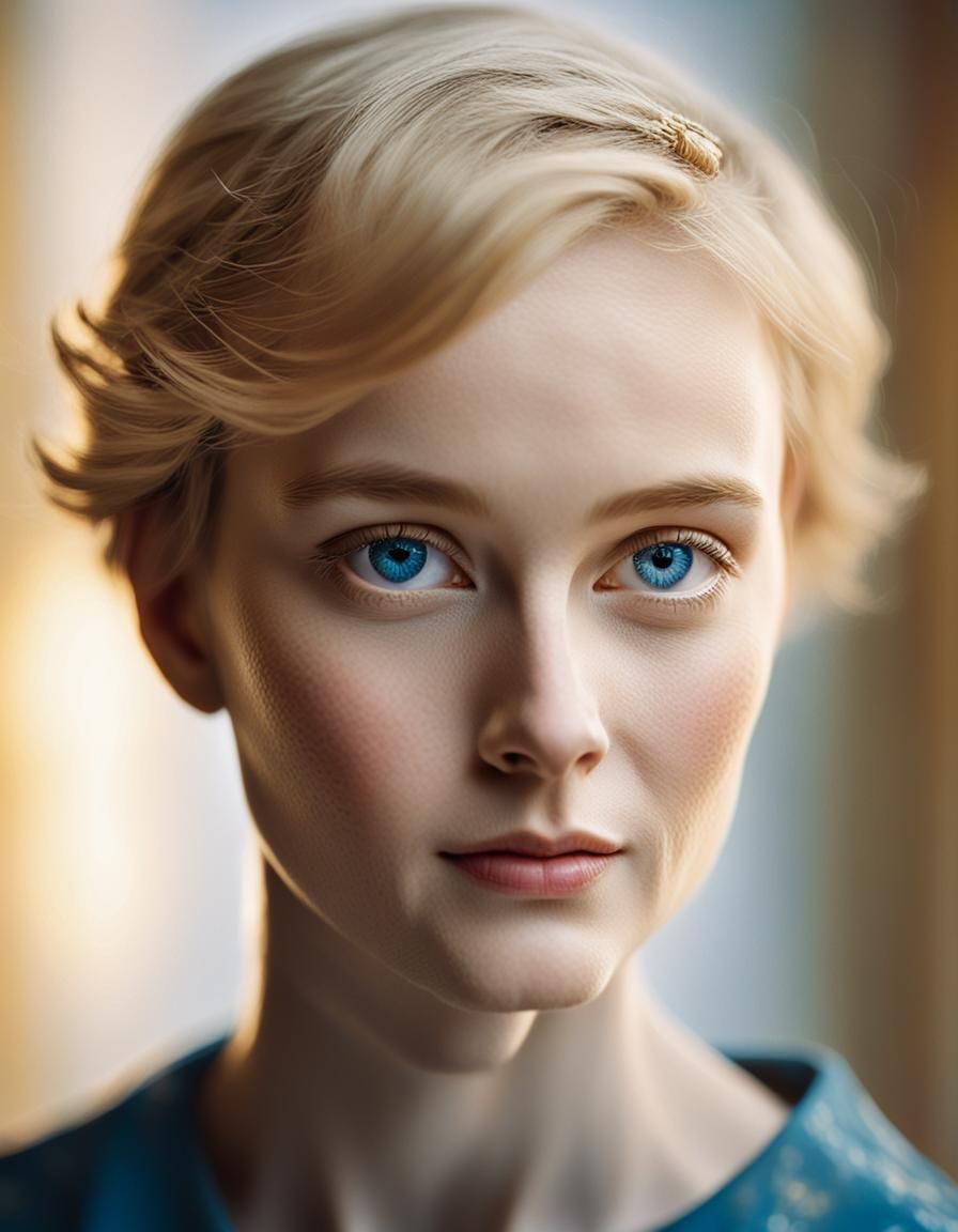 Blonde Woman Portrait in Dutch Golden Age Style
