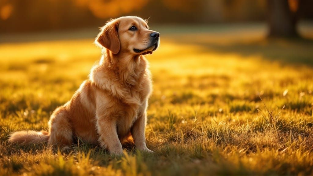 Golden Retrievers as Divine Messengers in Soft Sunset Light