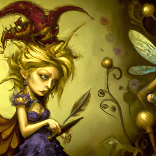 Fairycore Gothic Art in Warm Colors