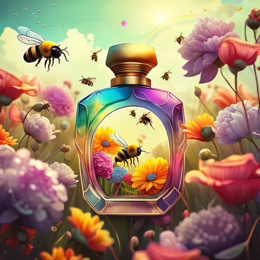 Blooming Perfume Bottles in Art Nouveau Field