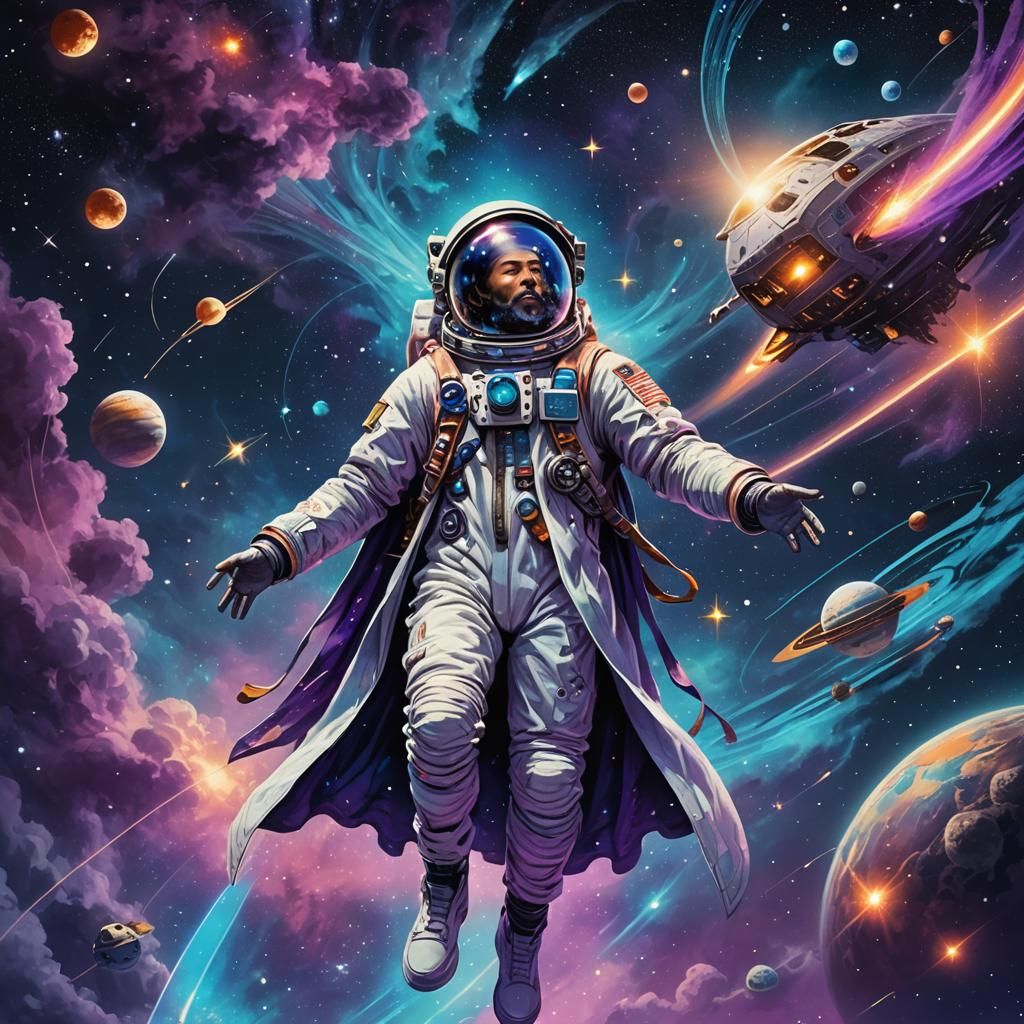 Wizard Astronaut in Surreal Space Fantasy Art