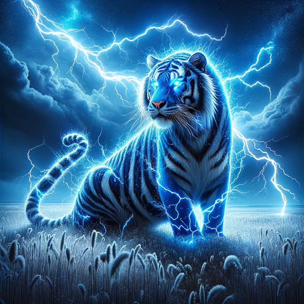 Supernatural Tiger in a Dramatic Storm
