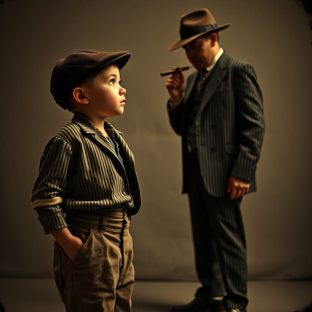 Boy and Gangster in Film Noir Style