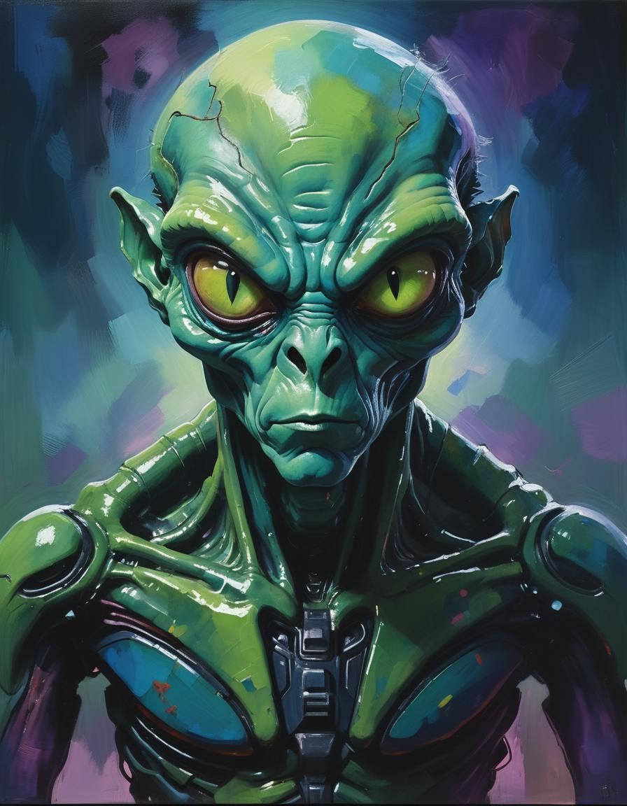 Alien Portrait in Expressionist Style