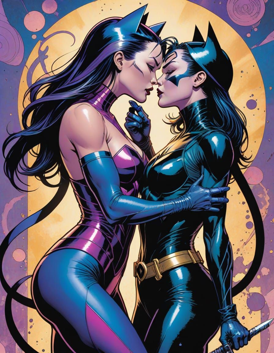 Comic Book Art of Tender Female Superheroes