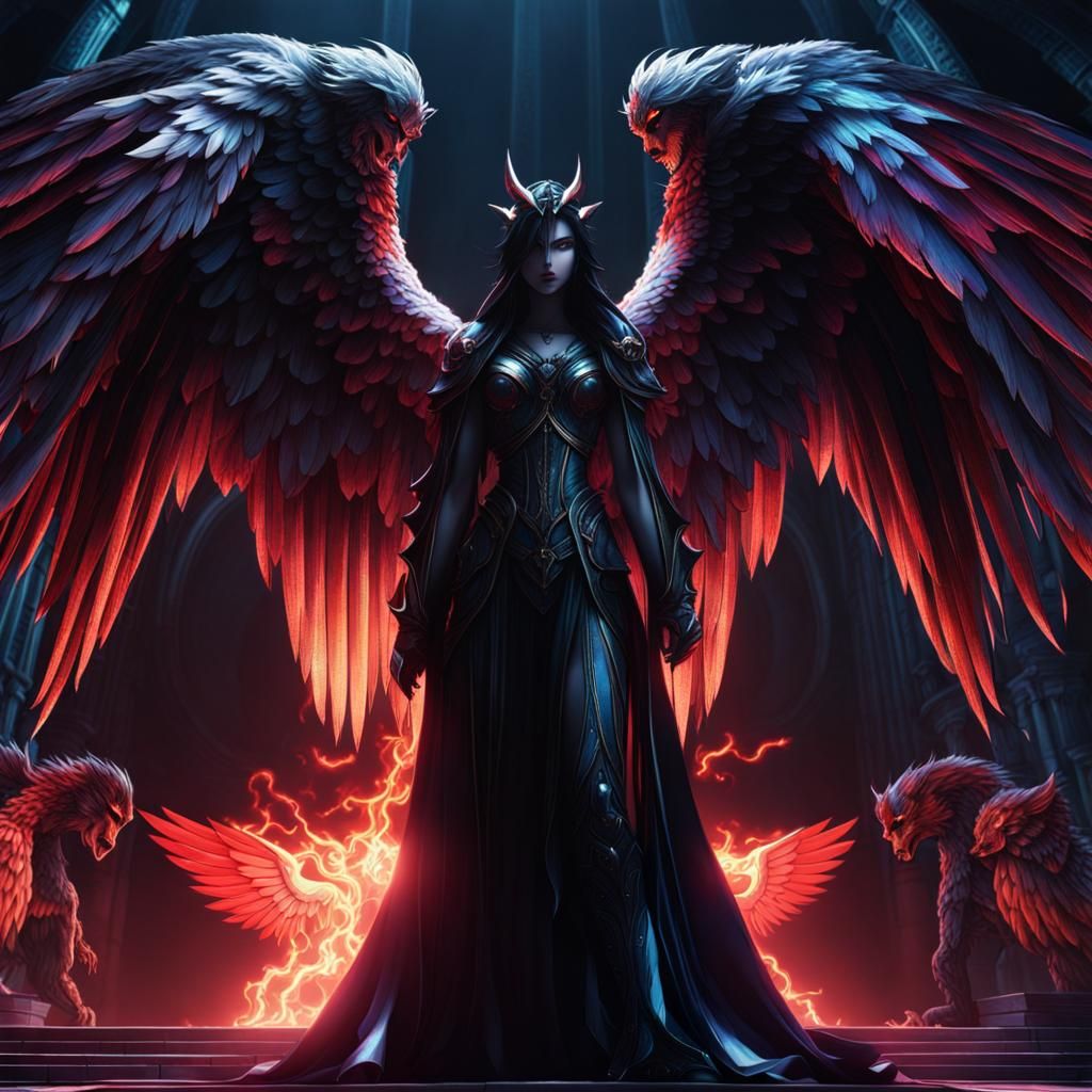Angels and Demons Duality in Dark Fantasy Style